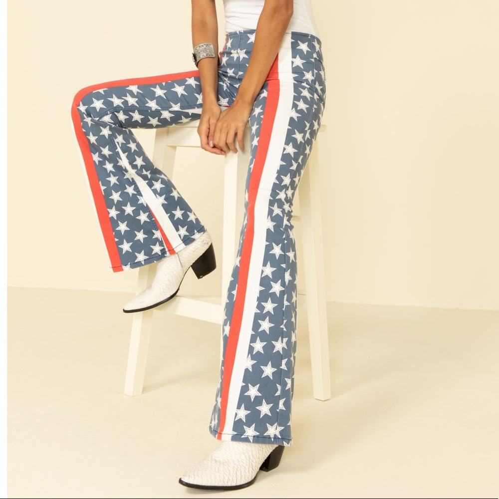 Penny Pull-On Stars & Stripes Flare Jeans